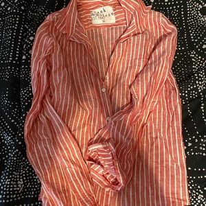 Frank & Eileen striped linen long sleeve button up